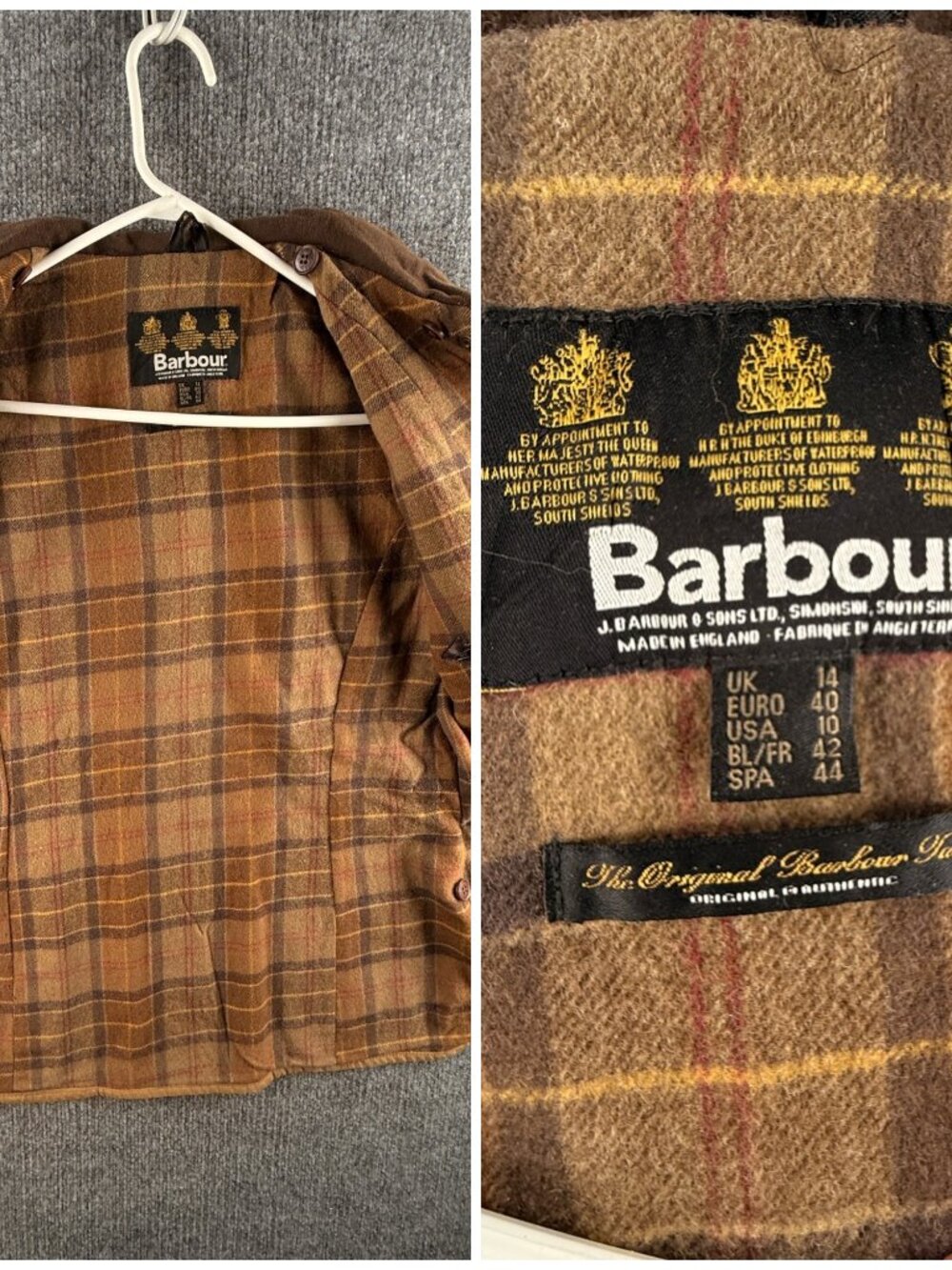 Barbour L1600 Fur Trim Utility Waxed Jacket Women Full Zip Size 10 US Brown - Picture 13 of 16